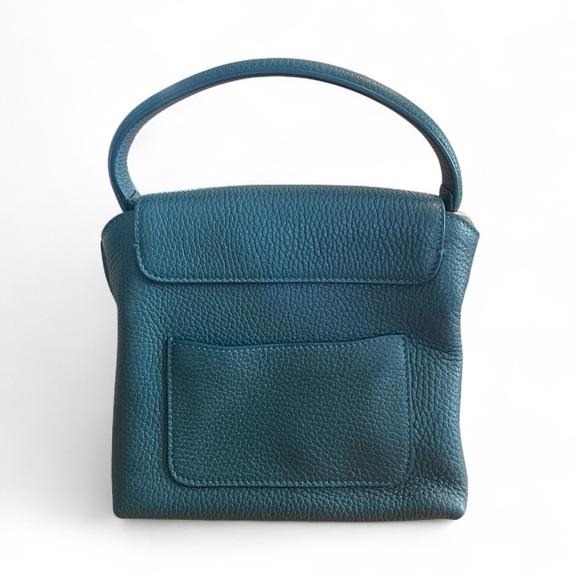 AMA Ambra Medium Crossbody in Peacock Teal/Made in Italy - Picture 2 of 8